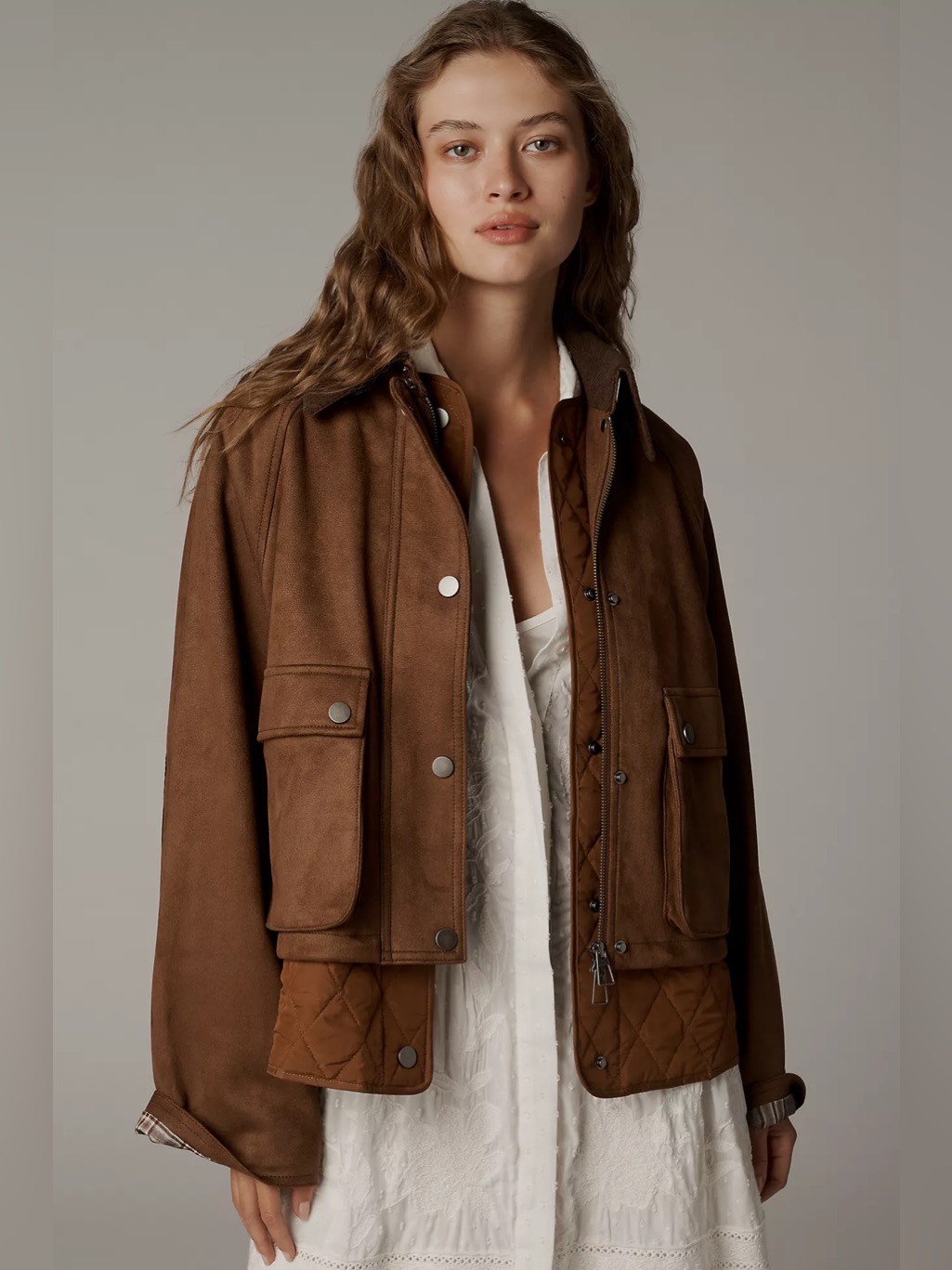 Anthropologie Faux-Suede Twofer Jacket